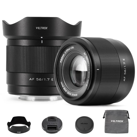 VILTROX - Lente de cámara SLR de 56 mm F1.7 con montura en E AF APS-C de gran apertura, gran angular, formato de enfoque automático, lente vertical para Sony ZV-E10 FX30 ZC-E10II a5000 a5100 a6000
