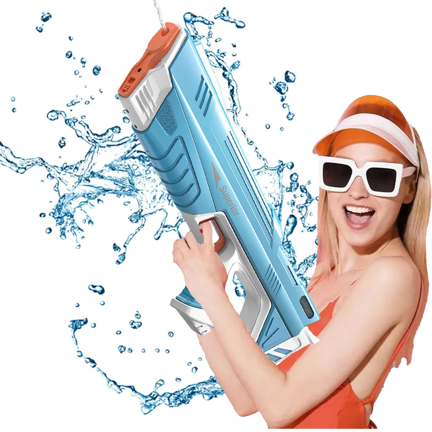 Pistola de Agua Eléctrica SIJEW Azul con Succión Automática para Niños y Adultos
