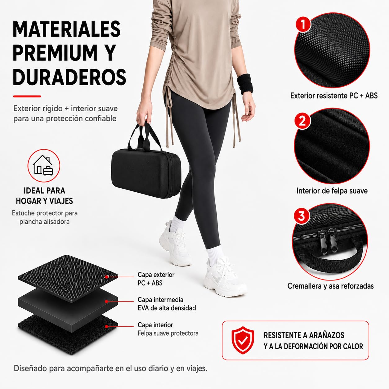 TYEGDAVD Estuche de Viaje Rígido para Dyson Airstrait | Ultradelgado 14cm Cumple con Equipaje de Mano, Protección 3 en 1 Anticaídas Impermeable + Bolsa de Malla para Cable de Carga