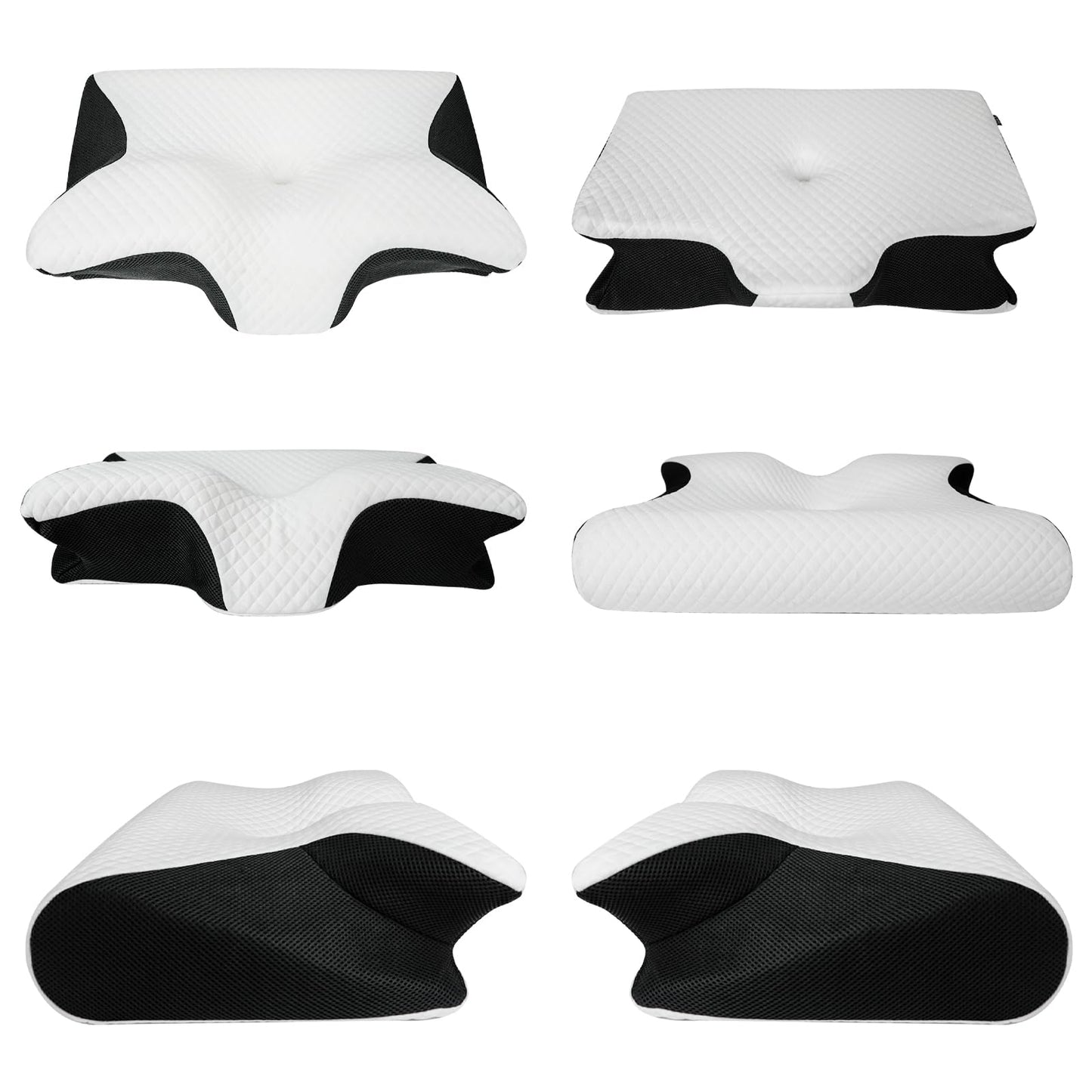 HOMCA Almohada Cervical de Espuma con Memoria, 2 en 1 Almohada Ortopédica de Contorno Ergonómico para el Dolor de Cuello, Almohadas de Soporte Contorneadas para Dormidores de Lado Espalda Estómago