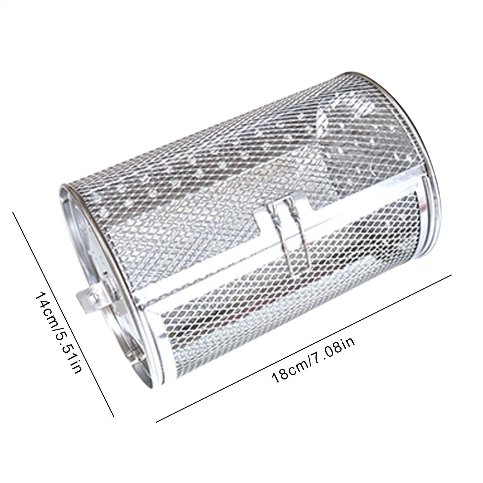 Cesta giratoria de acero inoxidable para horno de tambor | Cesta multifuncional para asar al horno, hornear, hornear, cacahuetes, nueces secas, granos de café, barbacoa