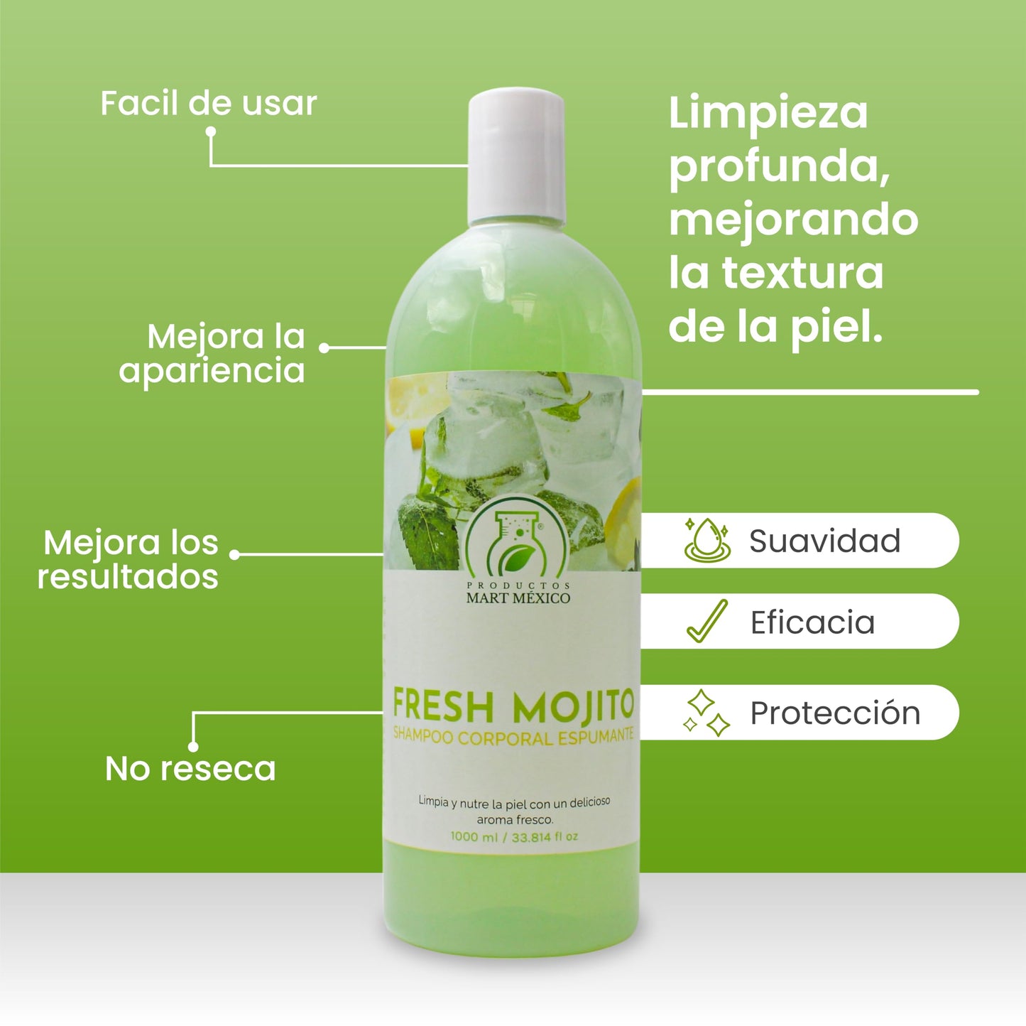 Jabón Líquido Fresh Mojito Corporal 1 Litro Productos Mart Mexico