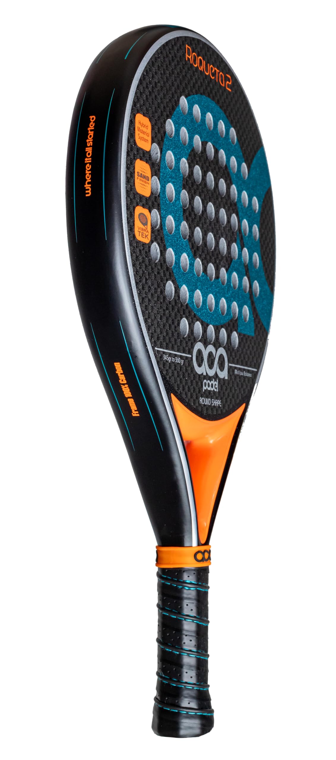 Pala de Pádel Aca Roqueta 2 Azul con Fibra de Vidrio y Marco de Carbono