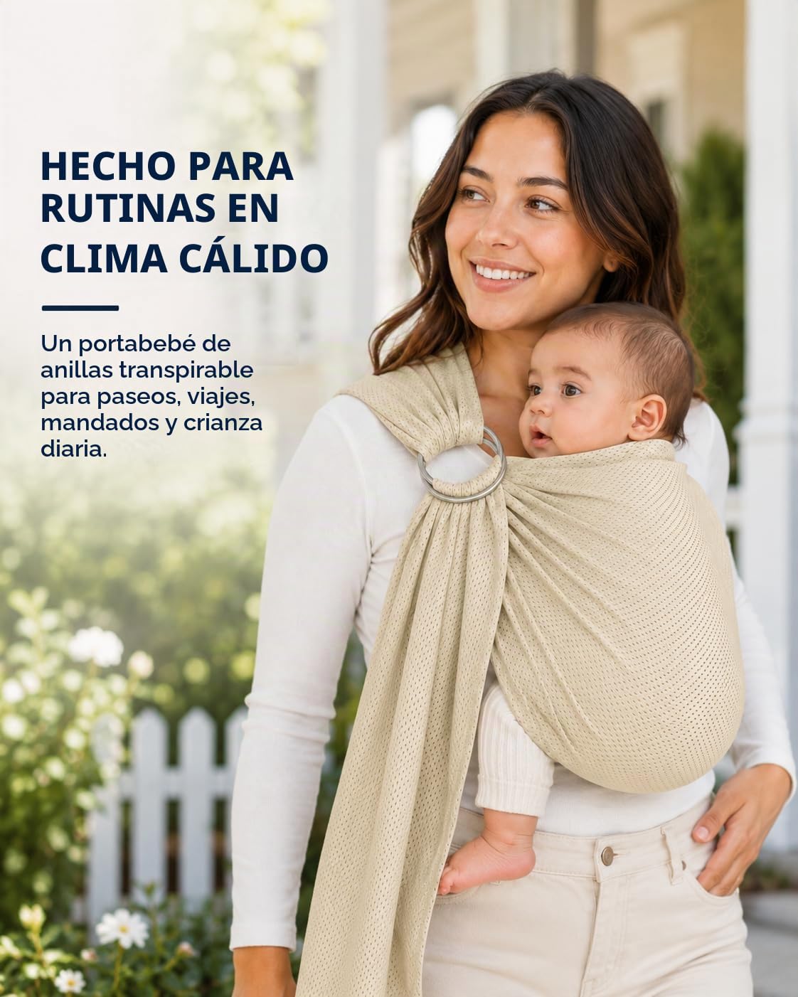 Vlokup Baby Water Ring Sling Carrier | Lightweight Breathable Mesh Baby Wrap for Infant, Newborn, Kids and Toddlers | Perfect for Summer, Swimming, Pool, Beach | Great for Dad too champagne