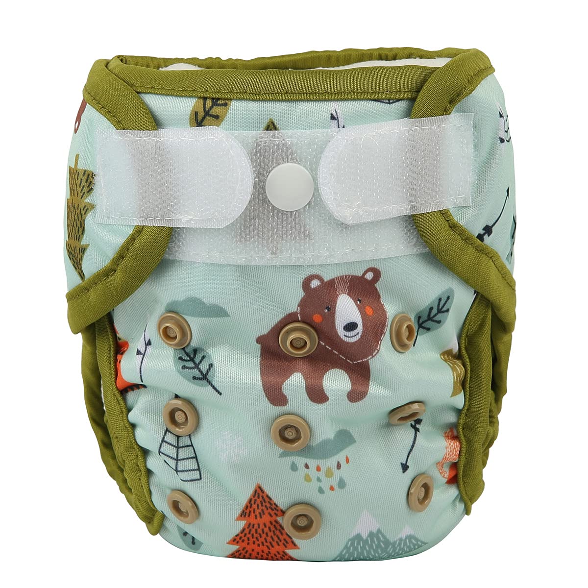 Pañal de tela para bebé recién nacido, gancho y bucle (oso zorro tipi)