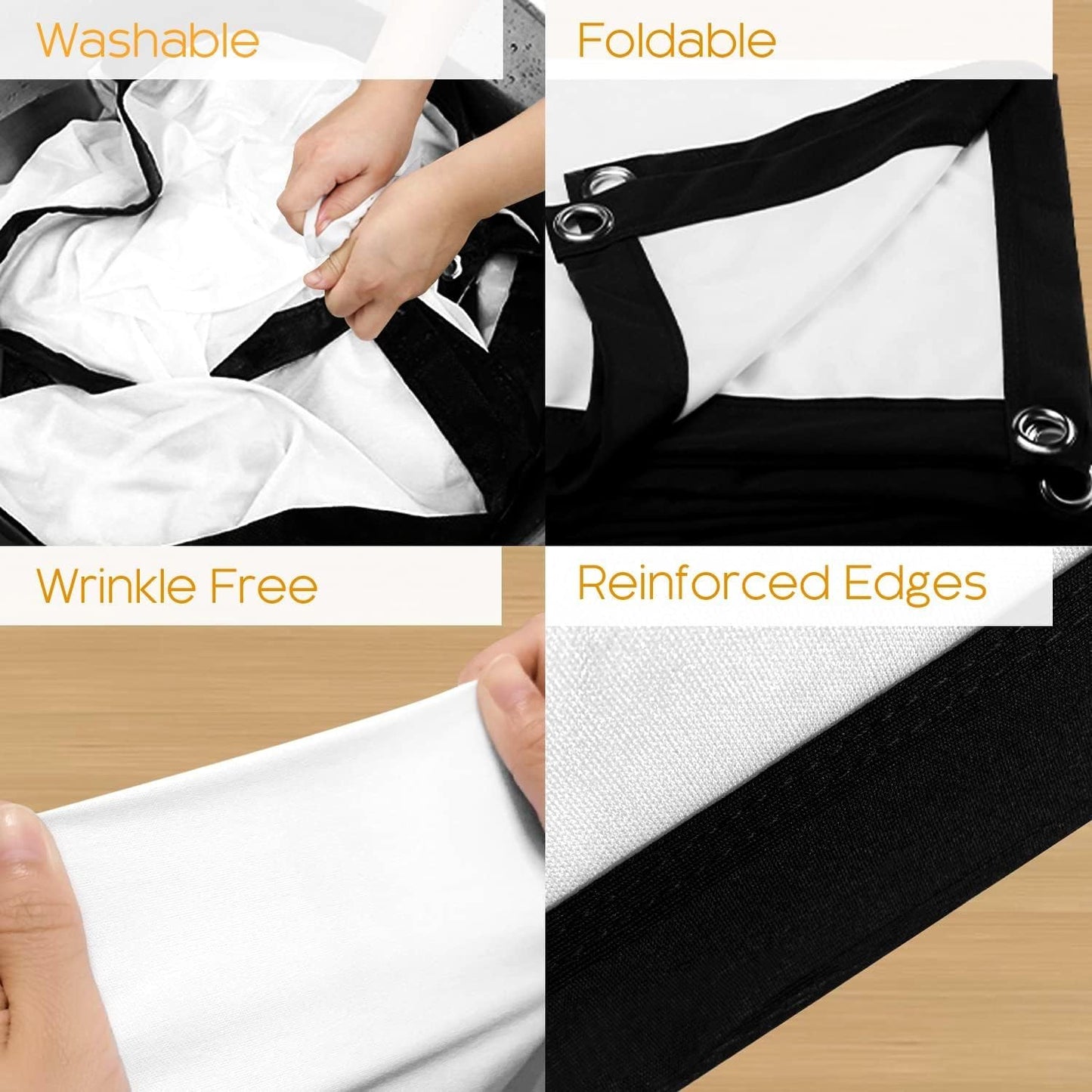 visualización de proyector de 120 pulgadas, visualización de película al aire última intervensión con bolsa de transporte portátil para camping, 16:9 4K HD plegable y antiarrugas, soporte de