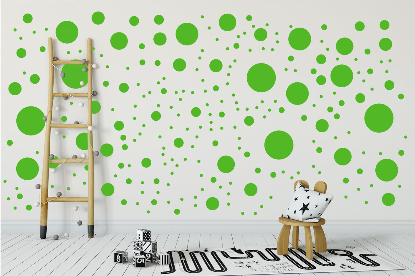 StickerDeen 500+ Calcomanías surtidas de lunares circulares para la habitación de los niños, sala de estar, aula, cuarto de juegos, decoración. Adhesivos de pared extraíbles de vinilo. Adhesivos de