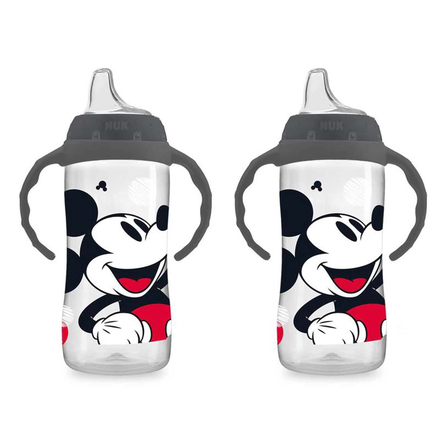 NUK - Taza grande para estudiantes de Mickey Mouse de 10 onzas, 2 unidades, sin BPA, a prueba de derrames