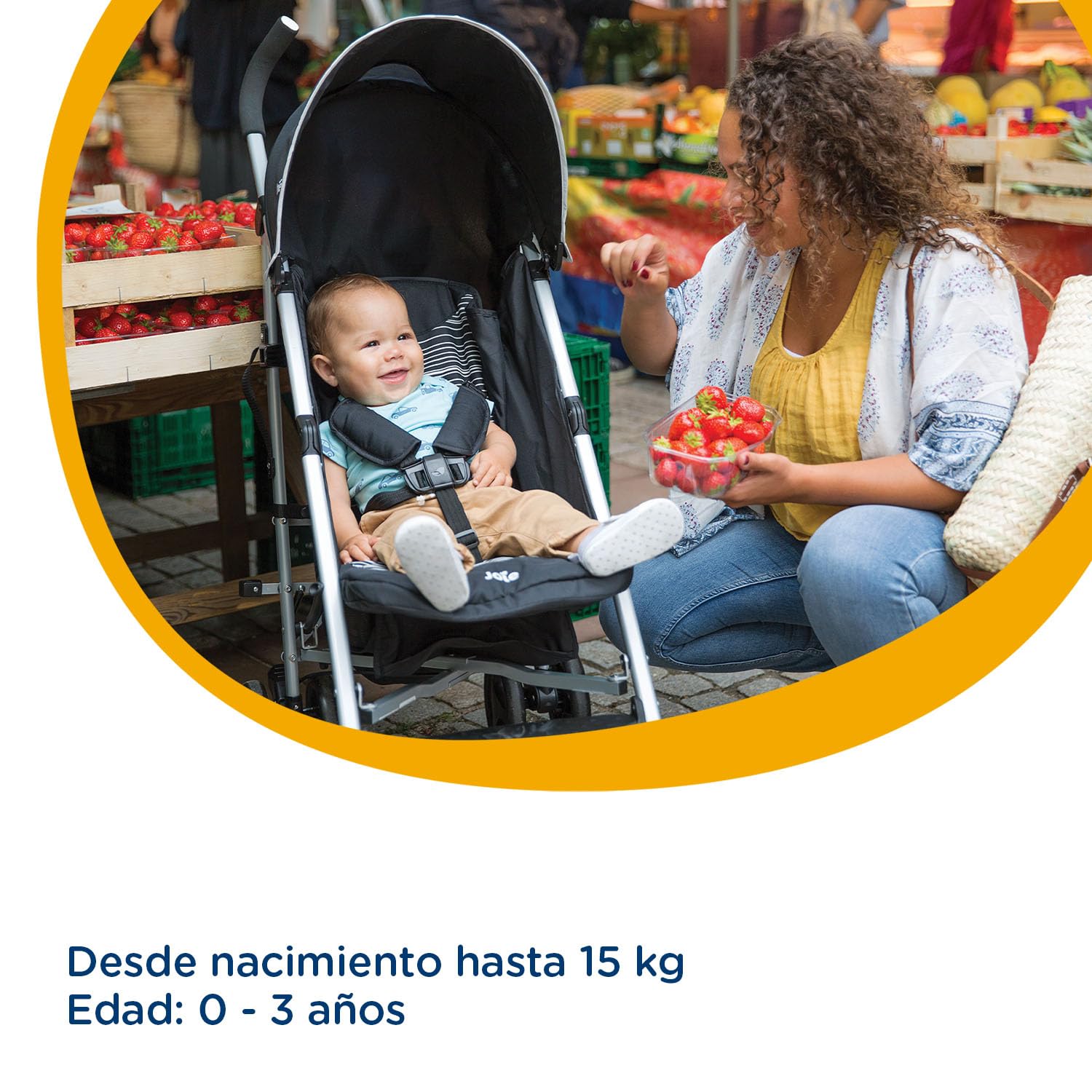 Joie Carriola para Bebe Paragua Nitro XL | Carriola de viaje con Cesta de Compras | Carriola Ligera con Cinturón de 5 puntos | Recién Nacidos a 4 Años o Hasta 15 kilos | Carriola de Baston Plegable