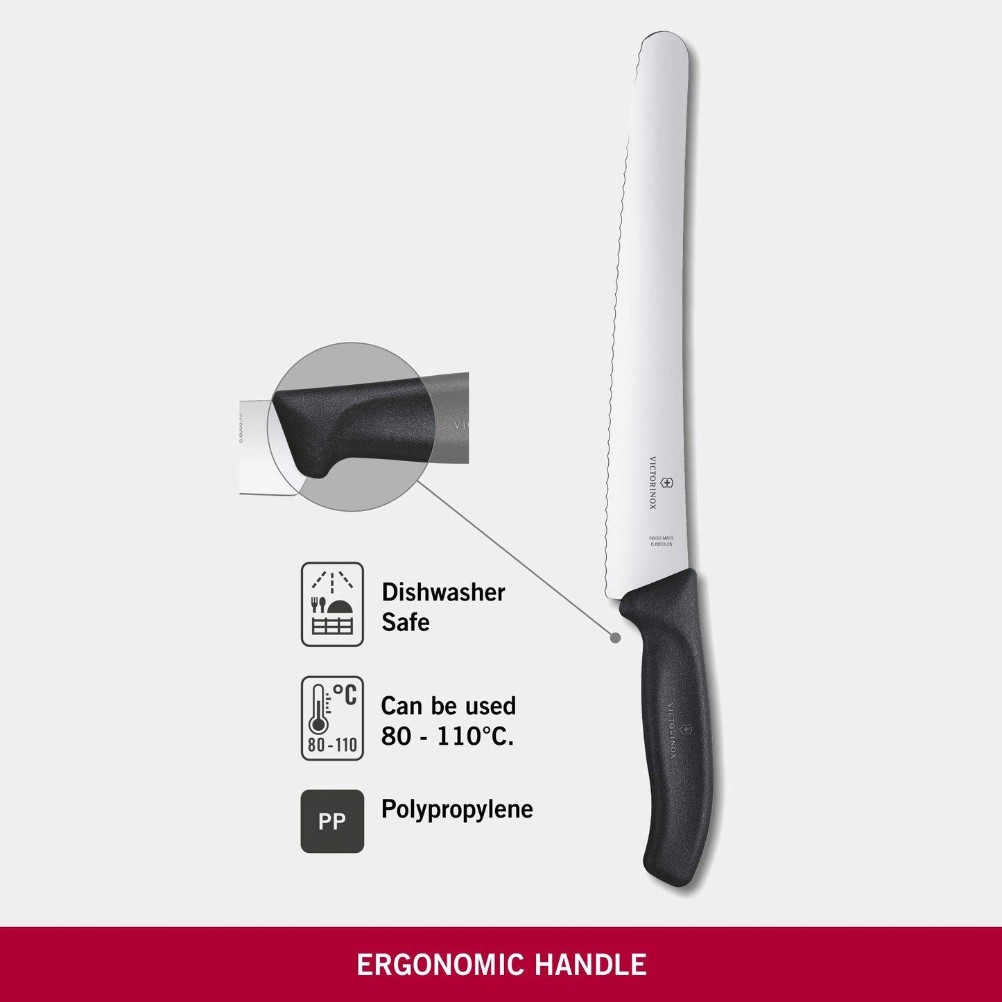 Cuchillo Pastelero Victorinox Negro 26 Centímetros
