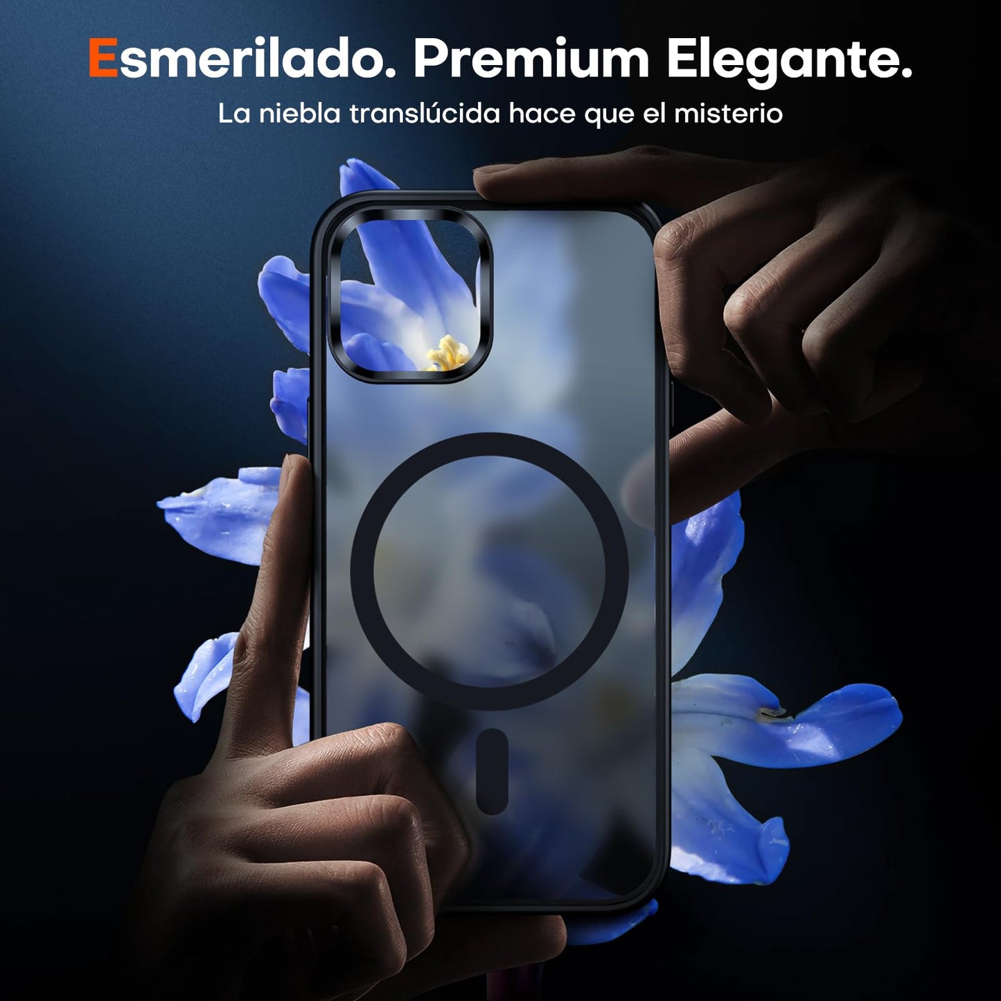 TAURI Funda Magnética para iPhone 13 Pro 6.1" con Protector de Pantalla Vidrio Templado, Compatible con MagSafe, [No se Amarillea] Protección Según la Norma Militar Carcasa - Mate Negro