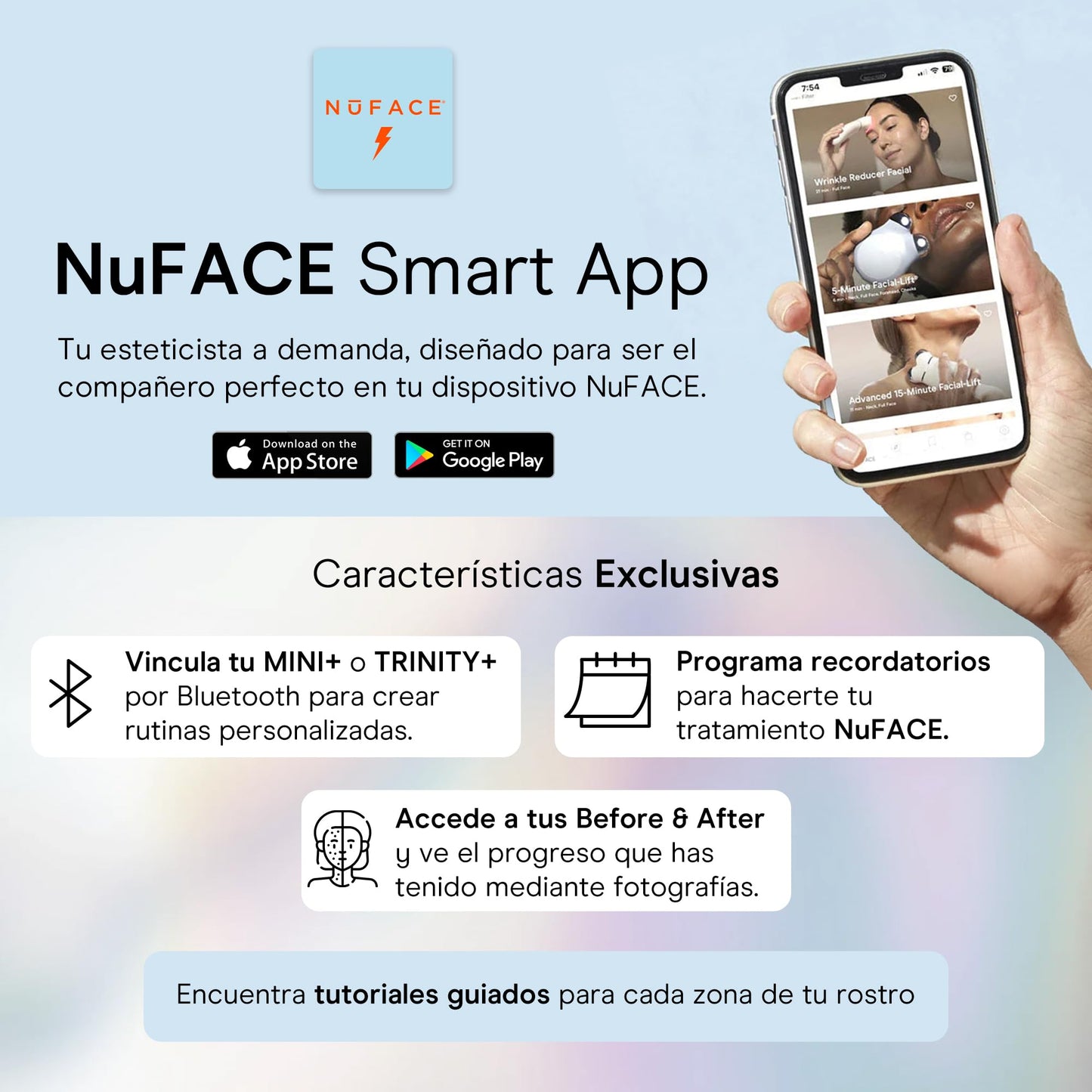 NUFACE | KIT DE INICIO TRINITY+ | Dispositivo Portátil Microcorriente Facial + 2 Serum y Brocha | Doble Polarización | Gel Hidratante Facial con Acido Hialuronico | Completa tu Rutina Skin Care