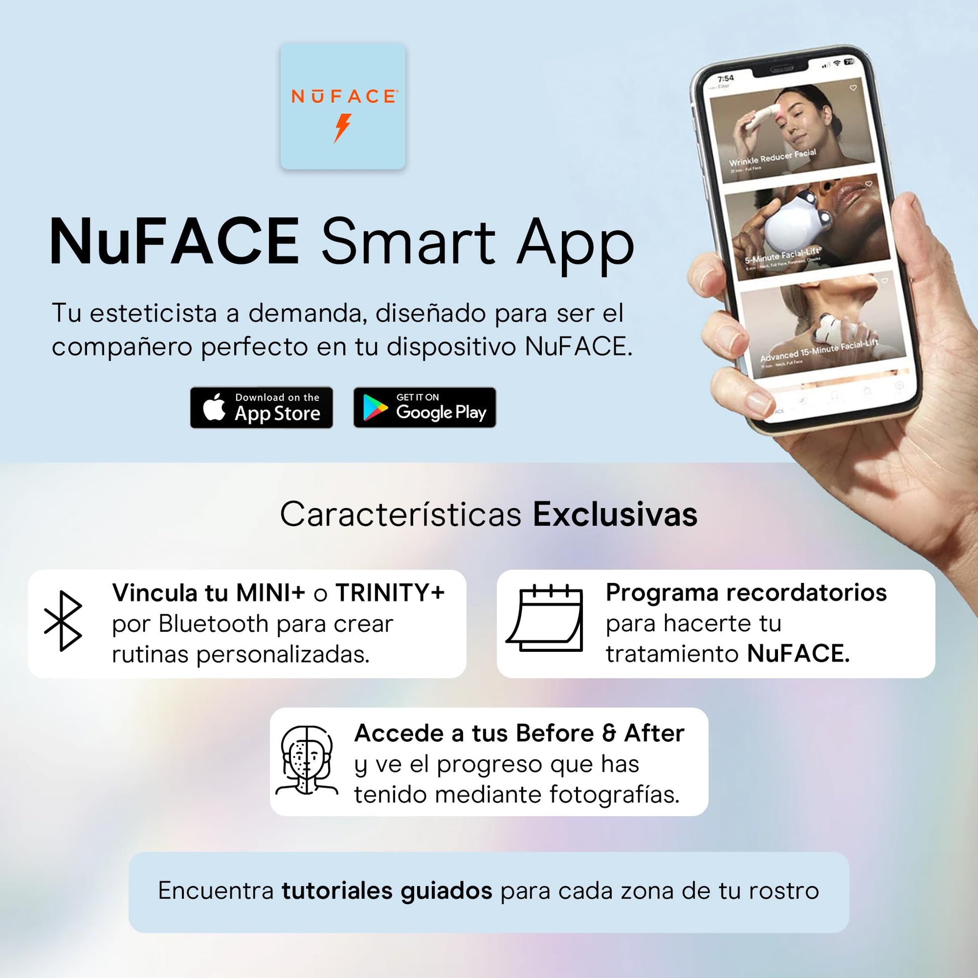 NUFACE | KIT DE INICIO TRINITY+ | Dispositivo Portátil Microcorriente Facial + 2 Serum y Brocha | Doble Polarización | Gel Hidratante Facial con Acido Hialuronico | Completa tu Rutina Skin Care