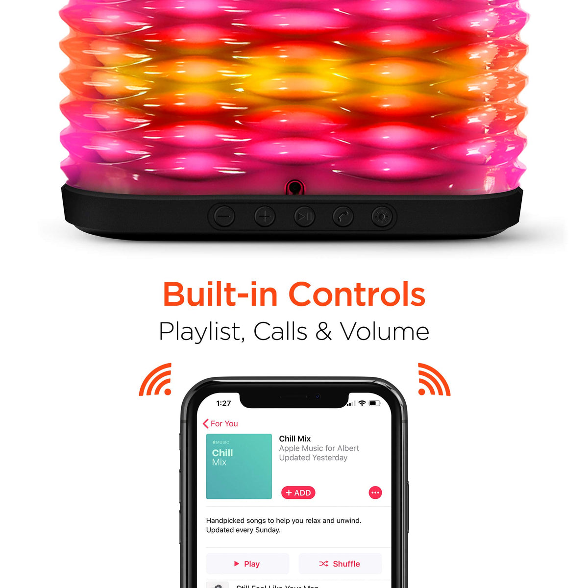 Altavoz Bluetooth Inalámbrico Portátil con Micrófono y Luces LED Impulsadas por Ritmo para Hogar y Exteriores