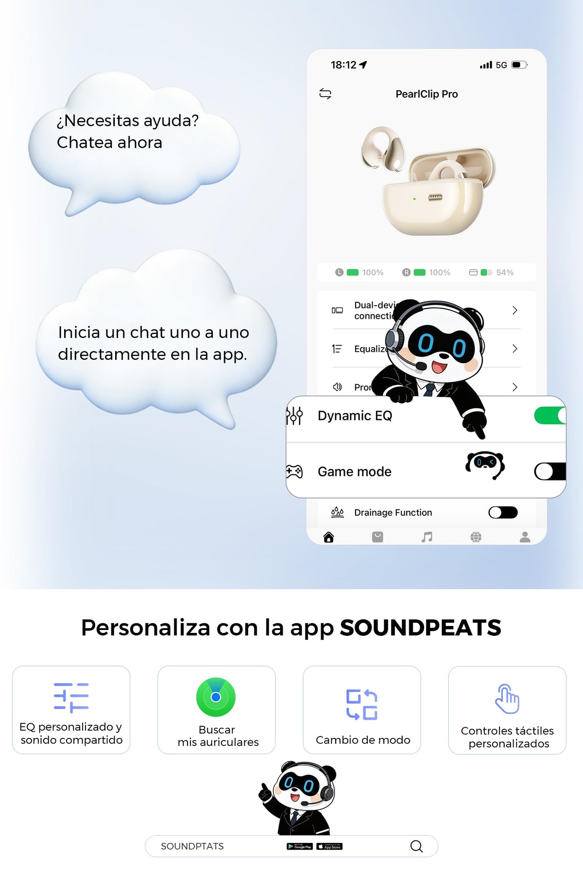 Audífonos Inalámbricos SoundPEATS PearlClip Pro Amarillo Open-Ear