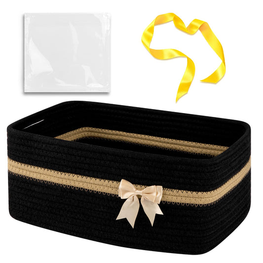 OIAHOMY - Cesta de almacenamiento tejida grande con asas para guardería, estantes de sala de estar, cesta de lazo para regalos vacía con bolsas de regalo y cintas para baby shower, contenedor de