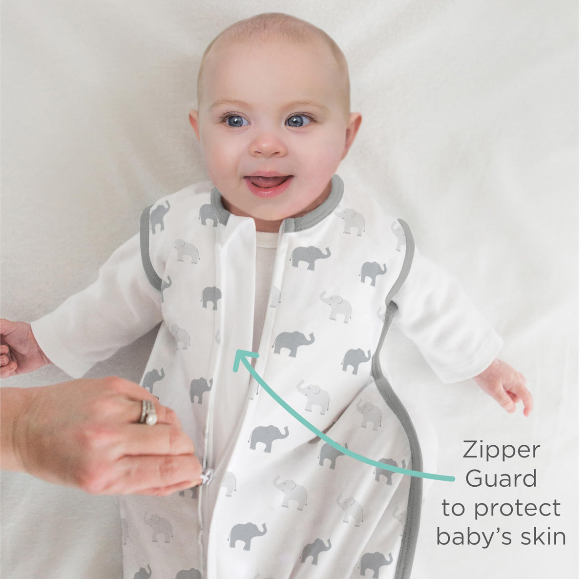 Amazing Baby Saco de Dormir de Muselina de algodón, para bebé niño o niña, Manta con Cremallera de 2 vías, Estrellas, esterlina, Mediano (6-12 Meses)