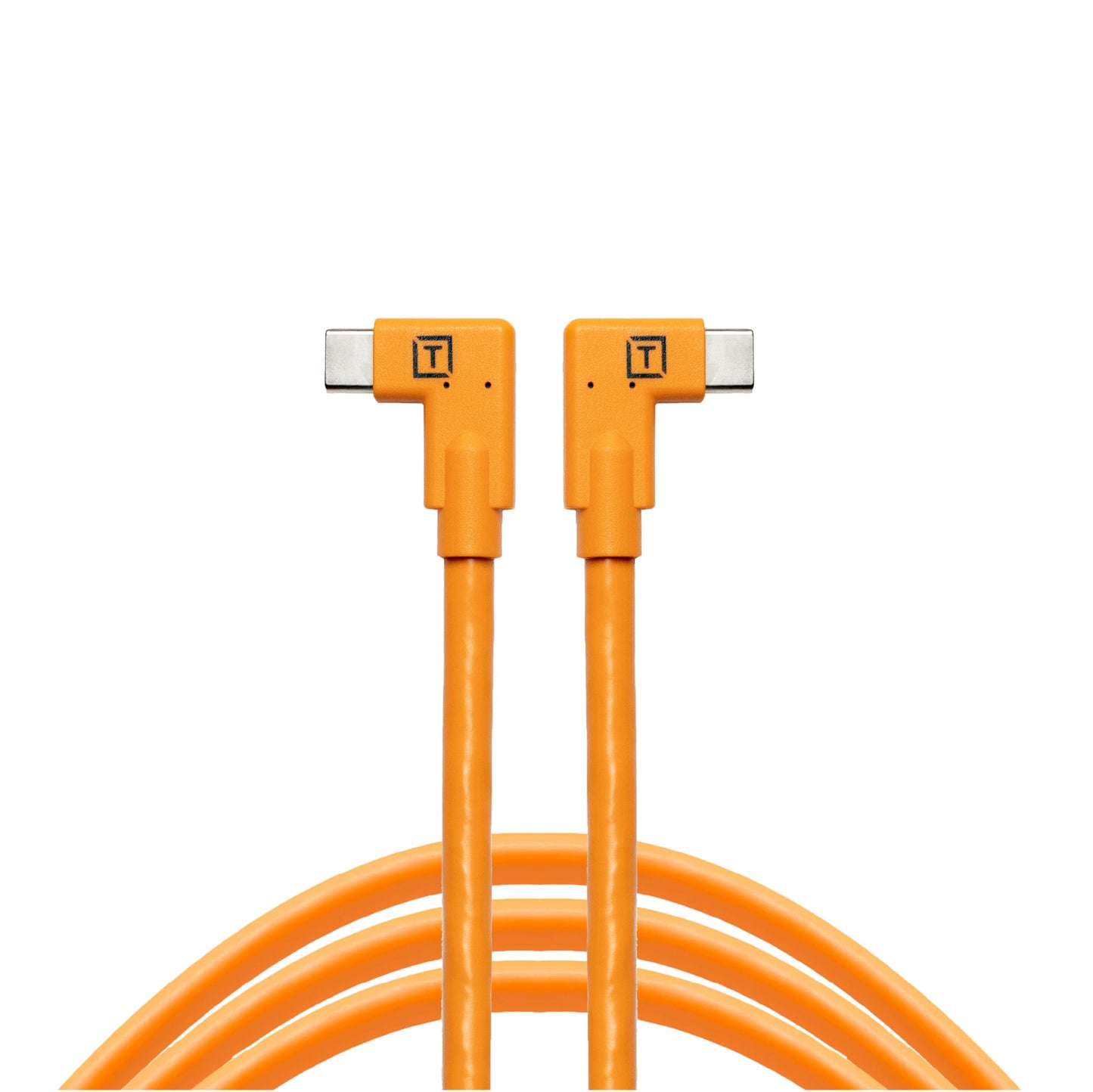 Cable USB-C Tether Tools TetherPro Naranja Alta Visibilidad de Ángulo Recto a USB-C 15 Pies