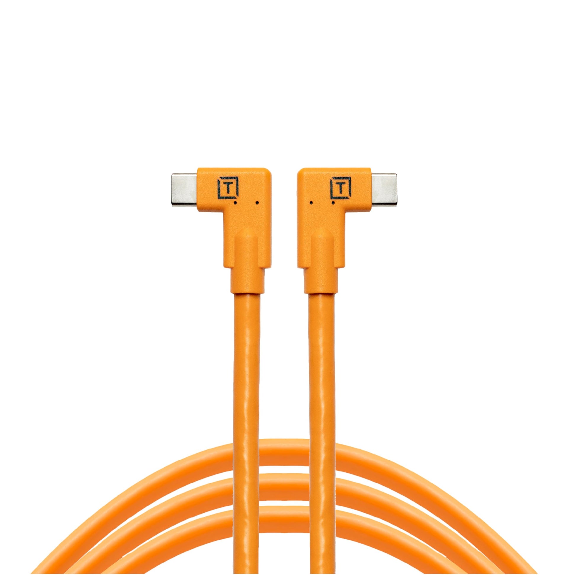 Cable USB-C Tether Tools TetherPro Naranja Alta Visibilidad de Ángulo Recto a USB-C 15 Pies