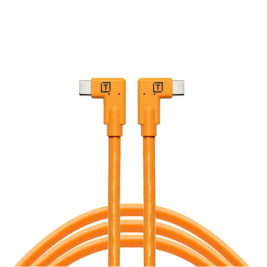 Cable USB-C Tether Tools TetherPro Naranja Alta Visibilidad de Ángulo Recto a USB-C 15 Pies