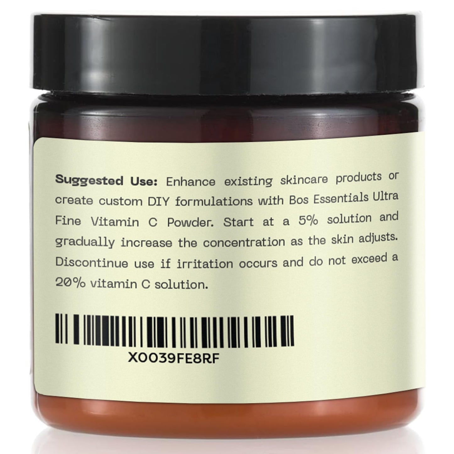 Polvo de vitamina C de grado cosmético ultrafino | SE DISUELVE AL INSTANTE EN AGUA | La mejor calidad disponible (MALLA 325) | Haga su propio suero de vitamina C fresco y efectivo