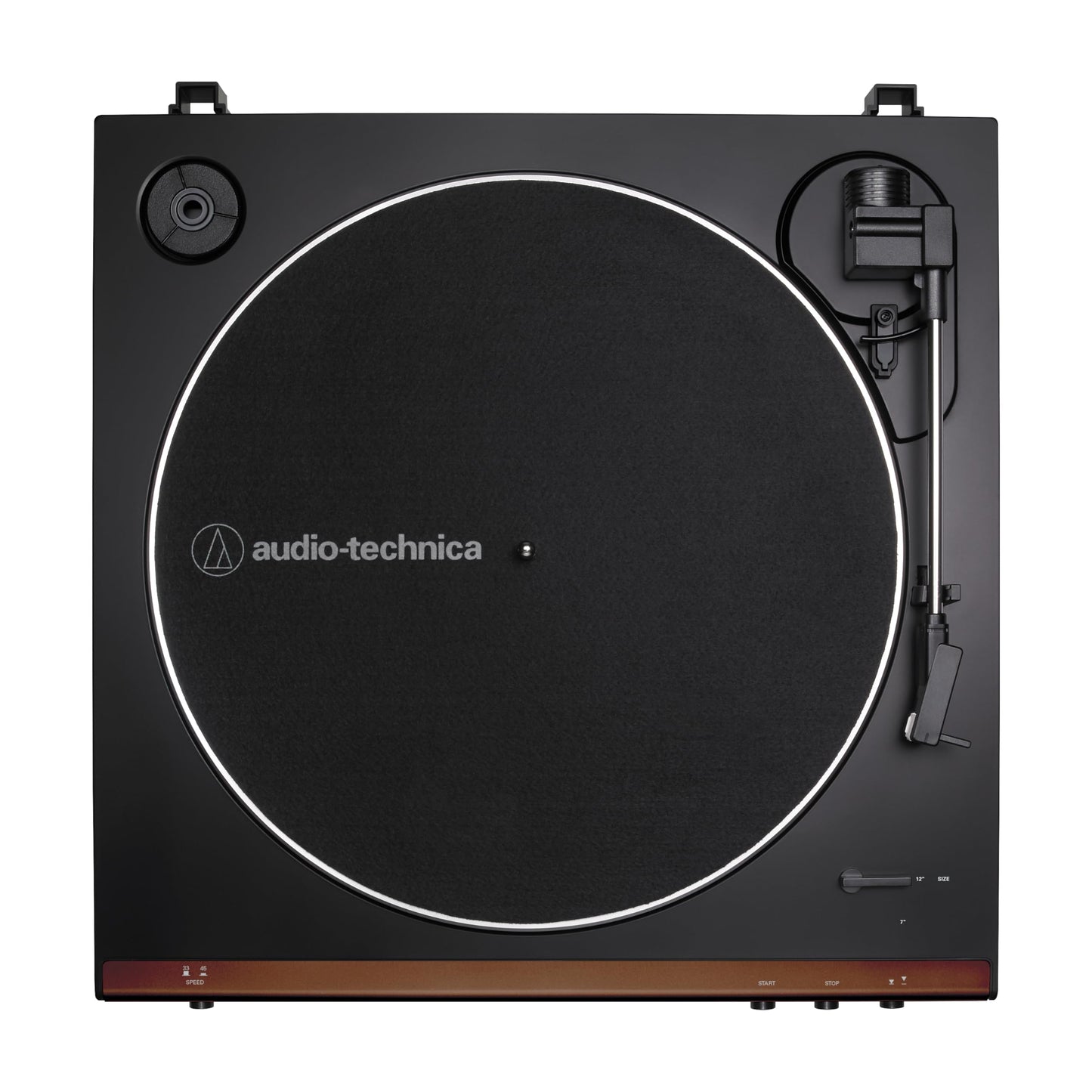 Audio-Technica - tocadiscos totalmente automático con transmisión por correa AT-LP60X-BW de audio technica de 33/45 RPM (marrón/negro)