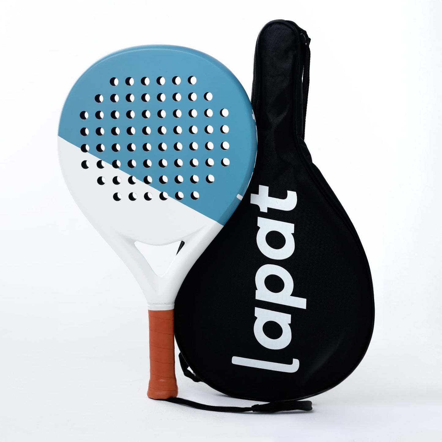 LAPAT Pala de Padel con Funda - Superficie de Carbono con Memory Foam EVA - Raqueta de Padel Ligeras (Azul Retro Nueva)