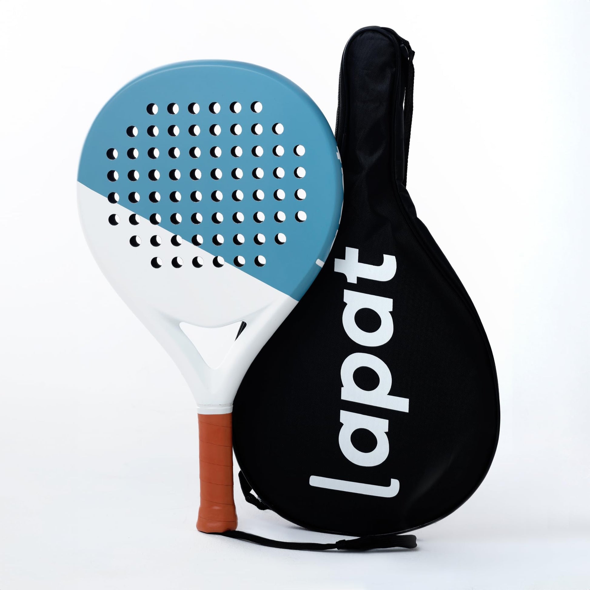 LAPAT Pala de Padel con Funda - Superficie de Carbono con Memory Foam EVA - Raqueta de Padel Ligeras (Azul Retro Nueva)
