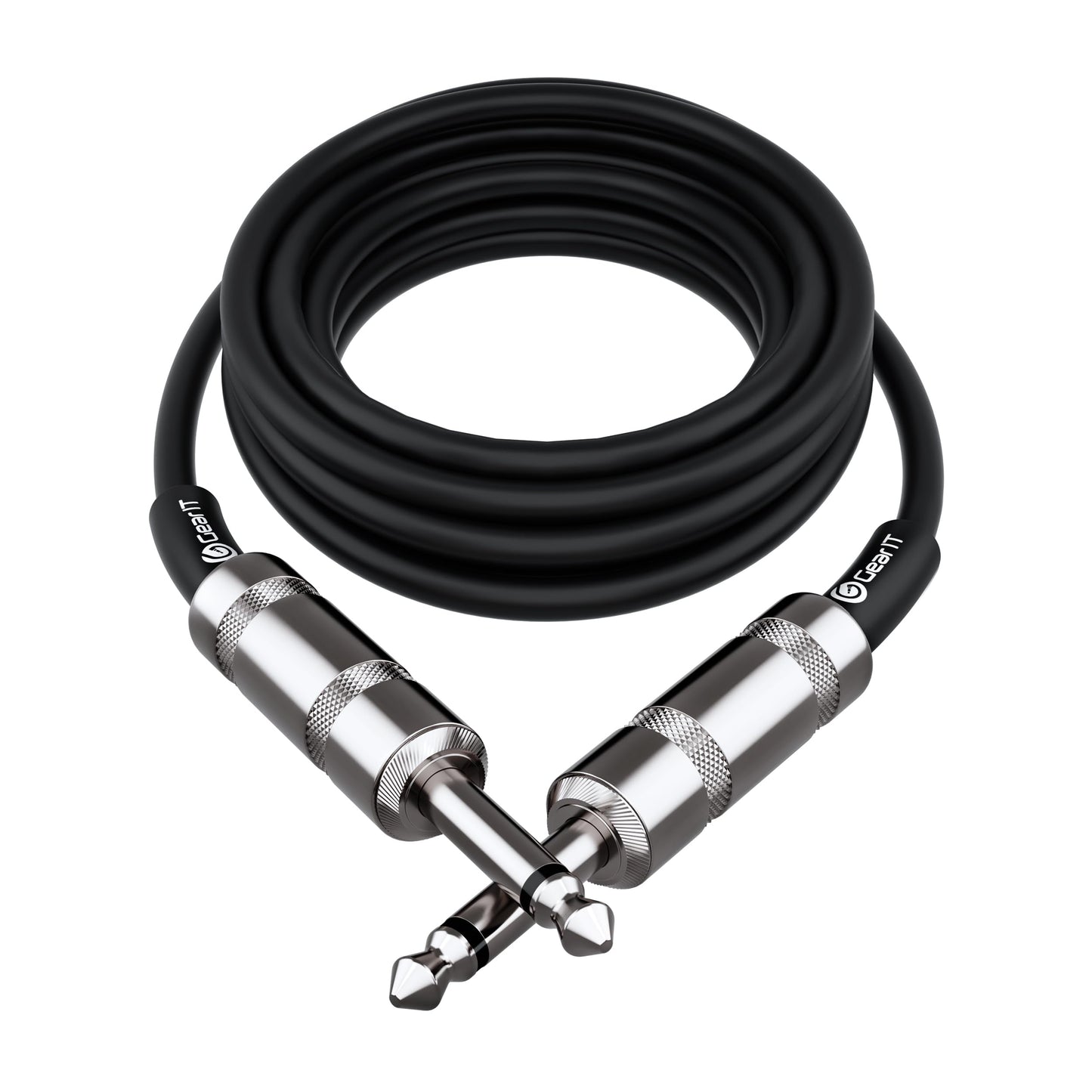 GEARit - Cable de altavoz profesional (10 pies) de cobre puro 12AWG de 1/4 a 1/4 pulgadas TS recto macho a macho para amplificador, gabinete de altavoces, PA y audio DJ