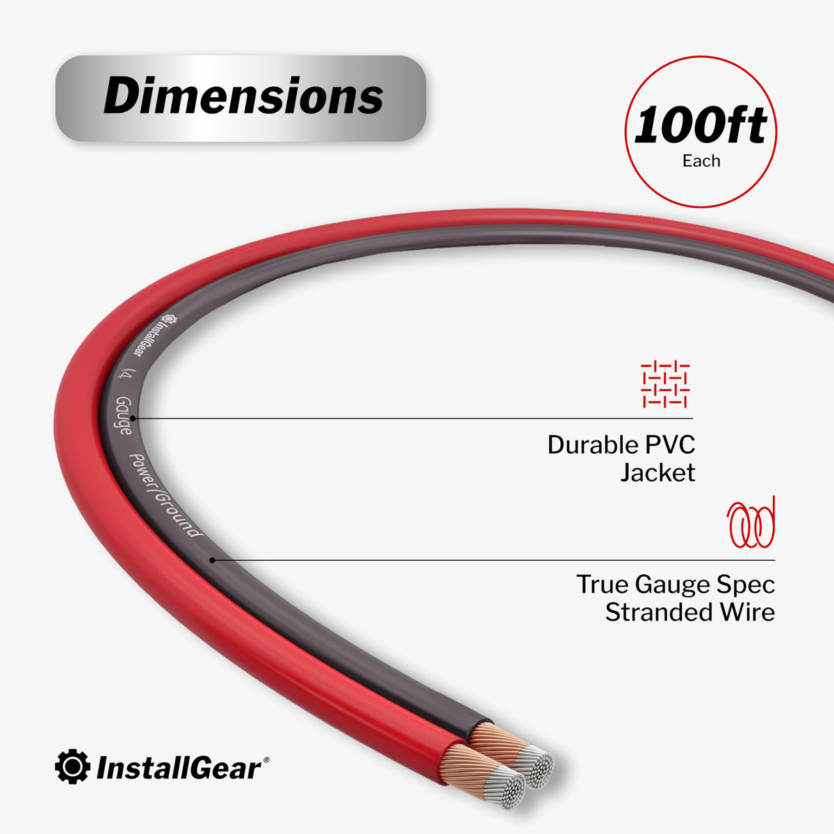 Cable de Altavoz InstallGear Aluminio Cobre Flexible 100 Pies para Cine en Casa