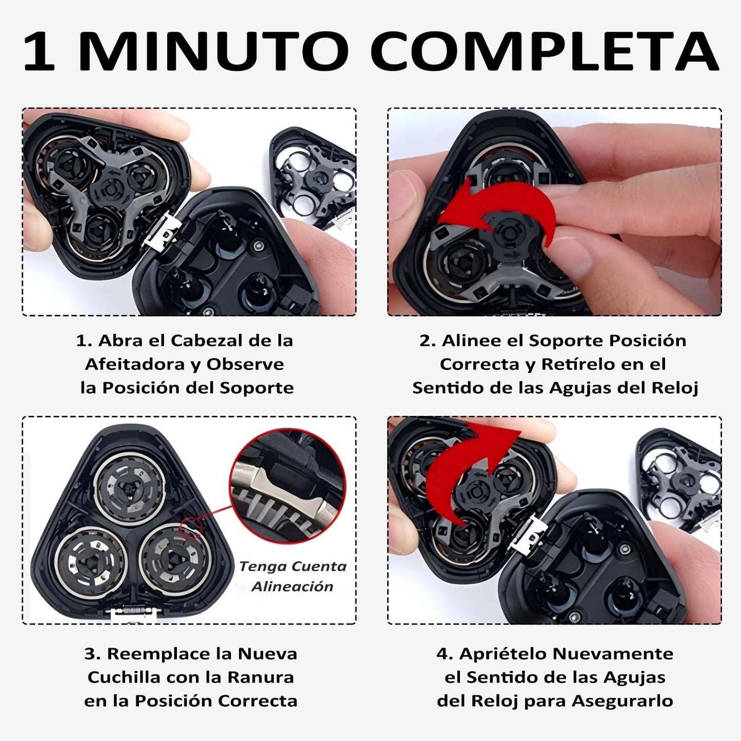 Cabezal de Repuesto TRYXZSZ Compatible con Philips Norelco para Series 3000, 2000, 1000 y S738