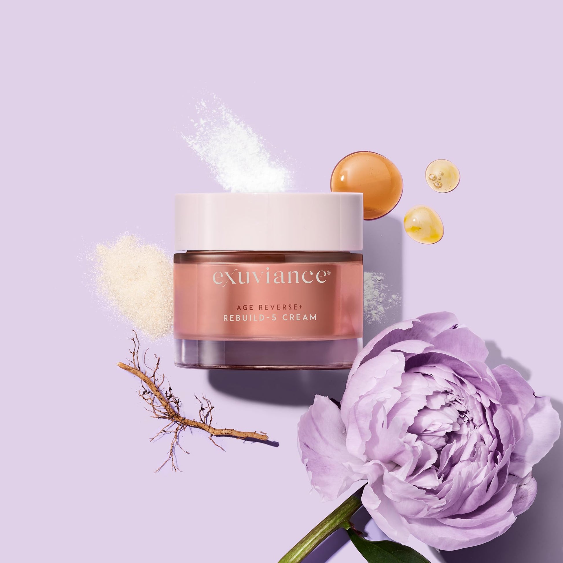 EXUVIANCE AGE REVERSE + Rebuild-5 Antiaging Moisturizer Cream with Shea Butter, Glycerin, Vitamin E, Peony Botanical, PHA, Aminofil, and MicroDiPeptide229, 1.7 oz