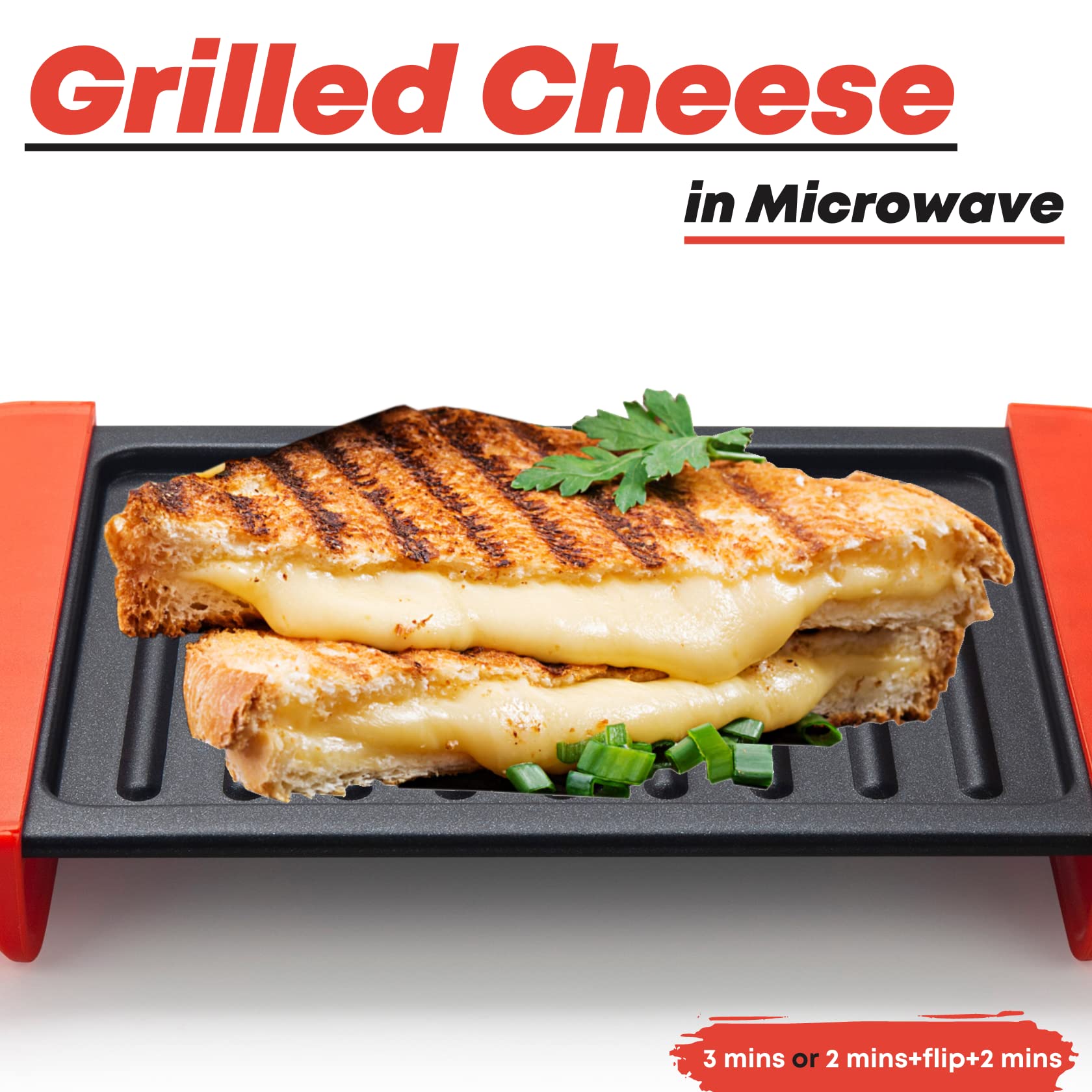 Maconee - Sandwichera de microondas | Máquina de queso para microondas | Utensilios de cocina tostador para microondas | Prensa Panini | Cocina rápida y apta para lavaplatos, color naranja