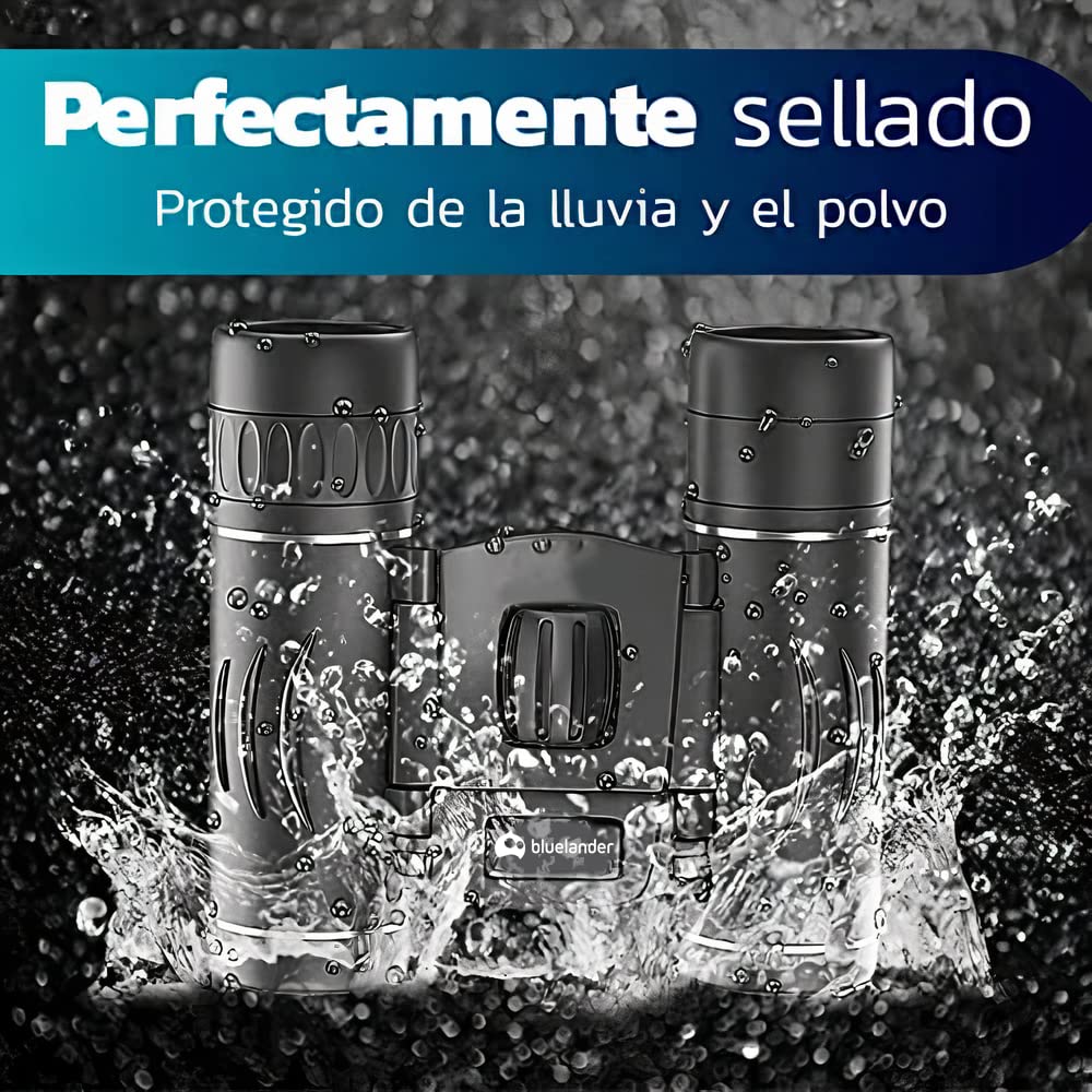 Bluelander Binoculares Portátiles Prismáticos 80x80 (8x) con Alcance de Visión de 2,000 Metros, Visión Nocturna, Impermeables, Estuche de Transporte, Enfoque Manual para Campamentos, Excursiones y Más