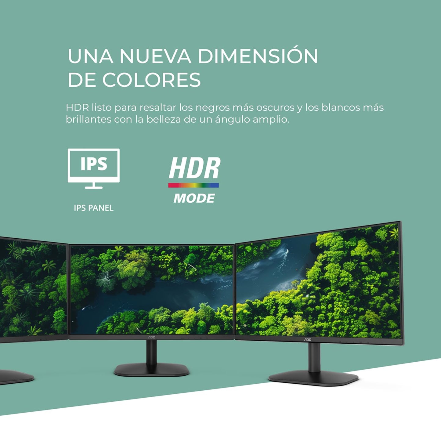 Monitor AOC 27B35H3 de 27", IPS, Full HD, 120Hz, 1ms, Adaptive Sync, HDR, VESA, VGA/HDMI, Bajo Consumo, Sin Parpadeo, Luz Azul Baja, Inclinación Ajustable