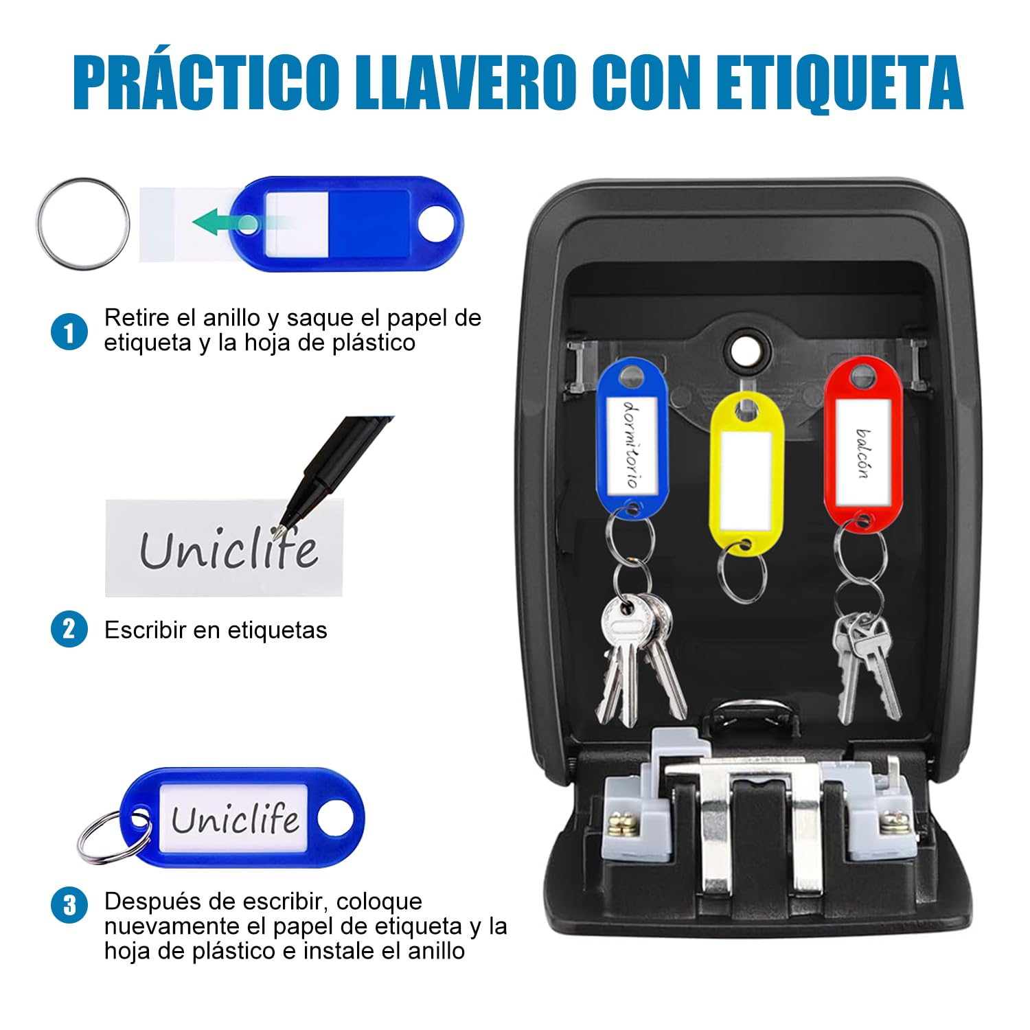 Caja de Seguridad para Llaves VEXORA Resistente al Agua de 4 Dígitos para Casa y Oficina