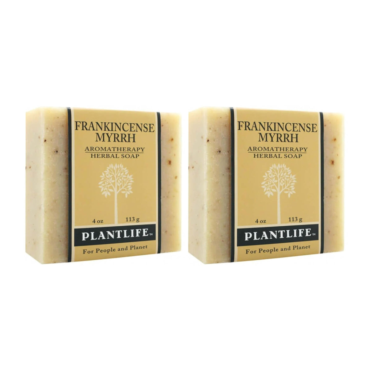 Plantlife — Paquete de 2 jabones en barra de incienso y mirra — Jabón hidratante y calmante para tu piel — Elaborado artesanalmente con ingredientes de origen vegetal — Hecho en California — Barra de 4 oz