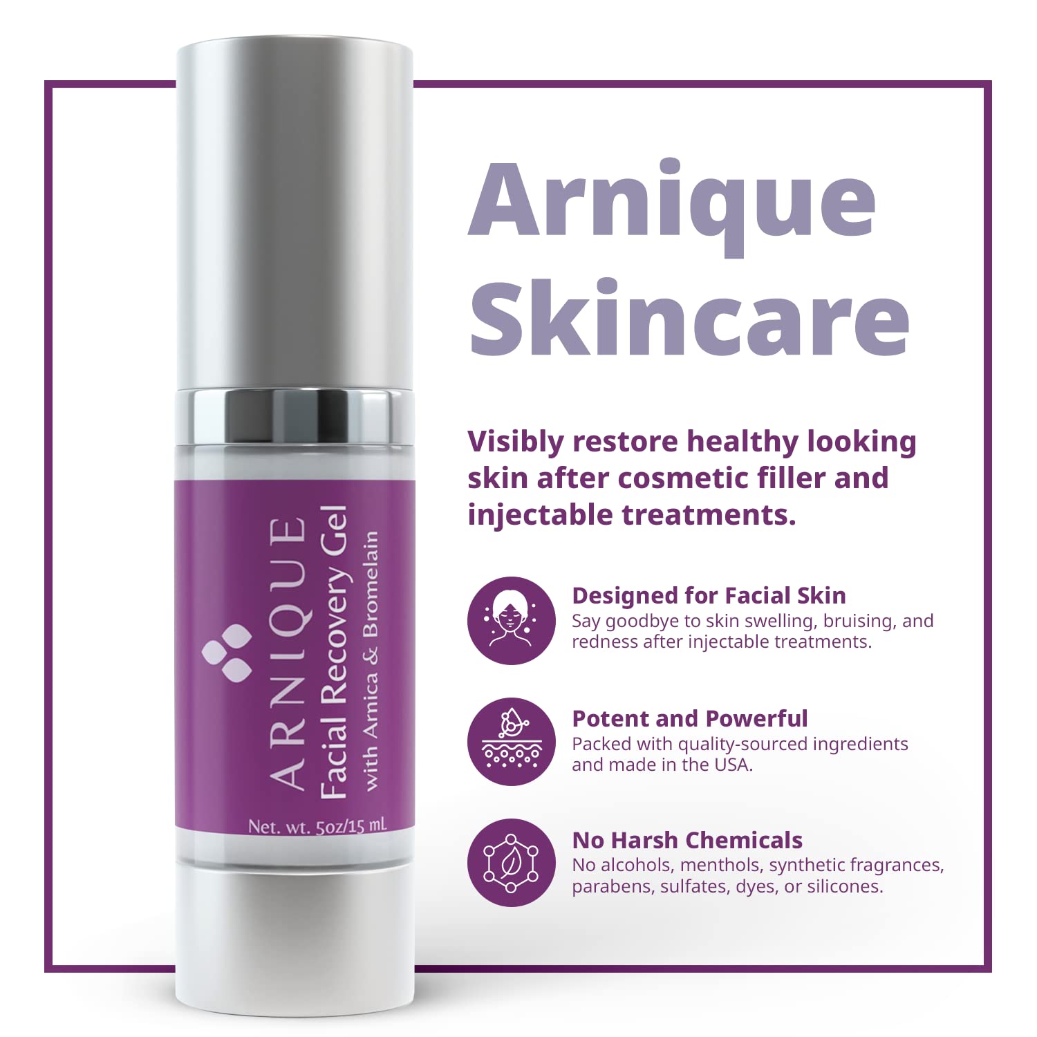 Arnique Arnica Montana y Bromelain Gel de recuperación facial para uso con rellenos y procedimientos cosméticos