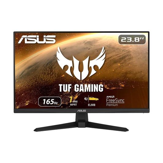 ASUS TUF Gaming 23.8" 1080P Monitor (VG249Q1A) - Full HD, IPS, 165Hz (compatible con 144Hz), 1ms, Extreme Low Motion Borroso, altavoz, FreeSync Premium, Shadow Boost, VESA Mountable, DisplayPort, HDMI