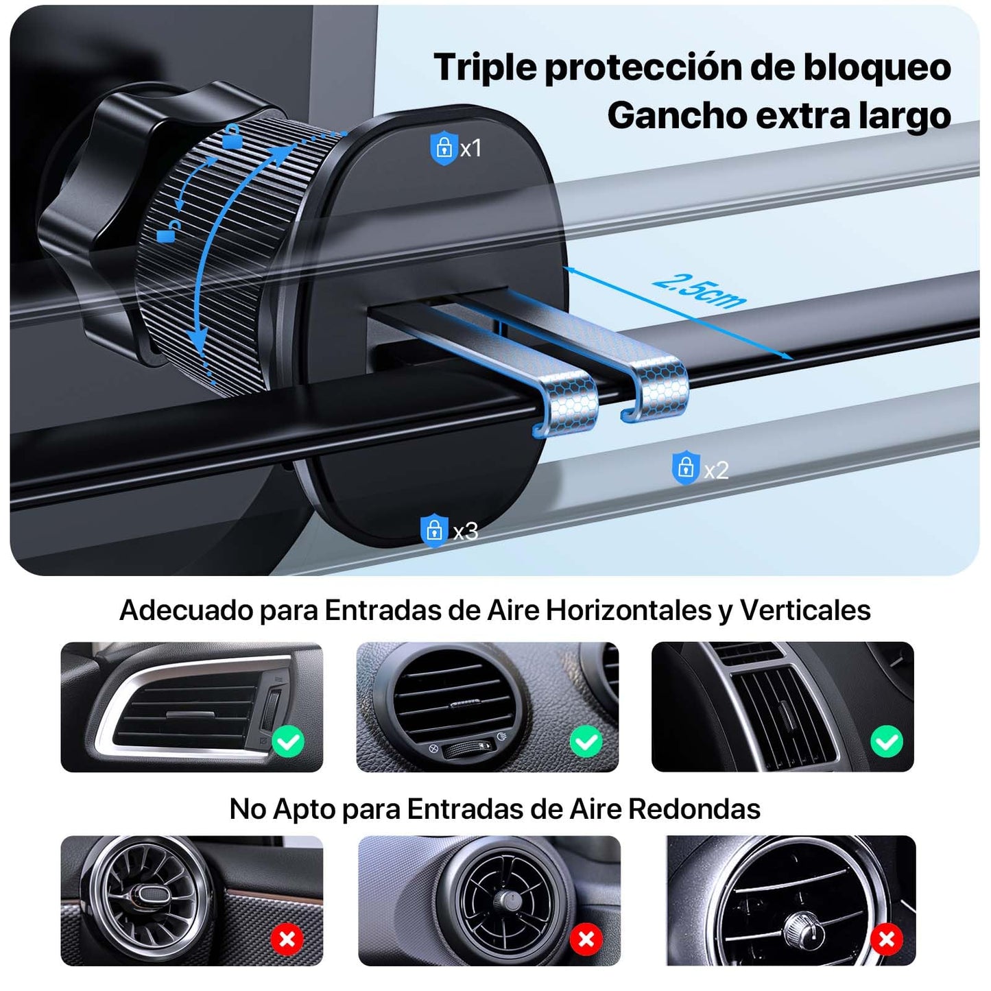 Soporte Celular Automóvil Miracase Multicolor Multifuncción 4 en 1 Ventosa Potente