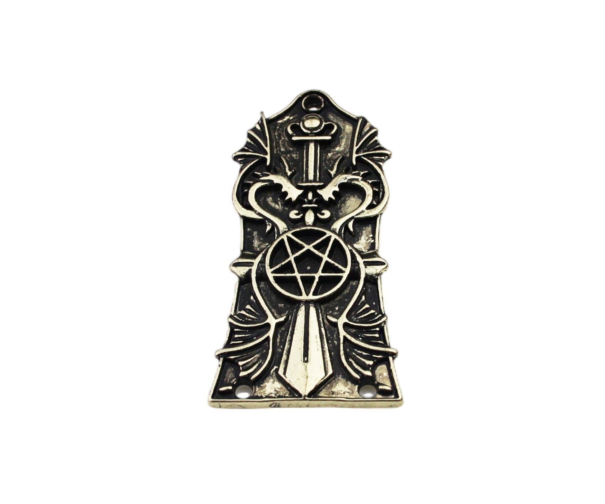 Guyker - 1 funda para cabeza de guitarra, 3 agujeros, aleación de zinc, cubierta para barra para guitarra GIB LP, accesorios de guitarra, JA3003, oro antiguo