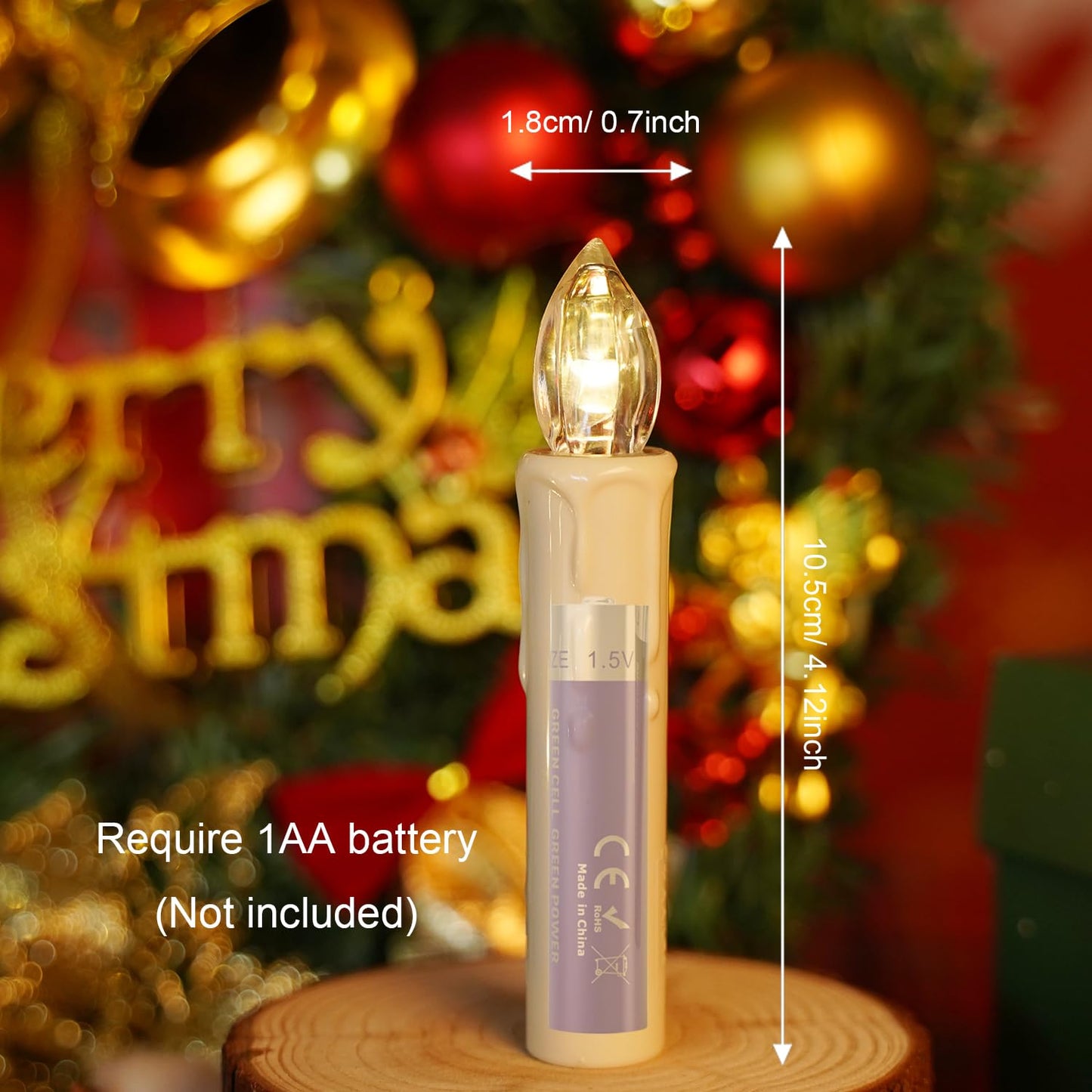 Velas LED de Árbol Navidad Blancas Cálidas sin Llama con Control Remoto