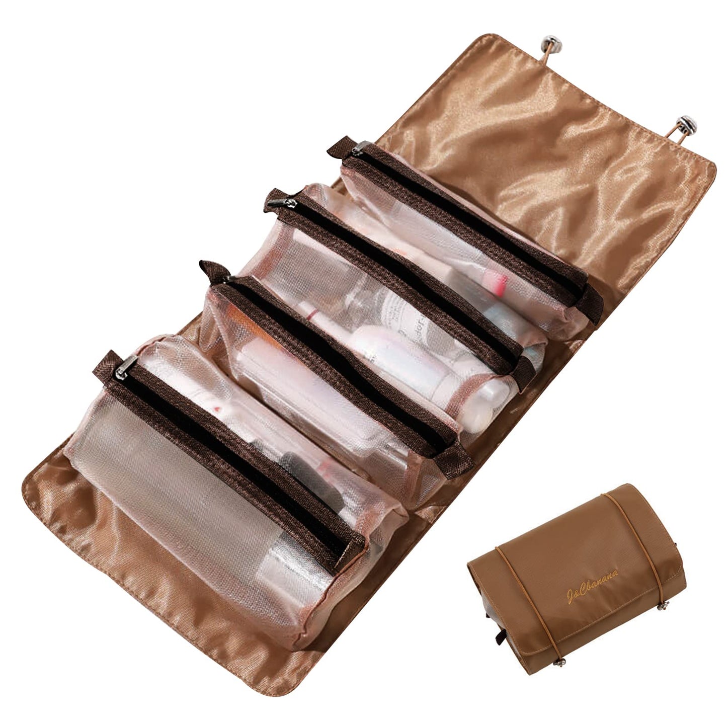 LumiSyne 4 En 1 Bolsa De Cosméticos Desmontable Bolsa De Aseo Colgante Et Enrollable Neceser De Viaje Bolsa De Maquillaje De Malla Portátil Plegable Bolsa De Aseo Neceser De Maquillaje Impermeable