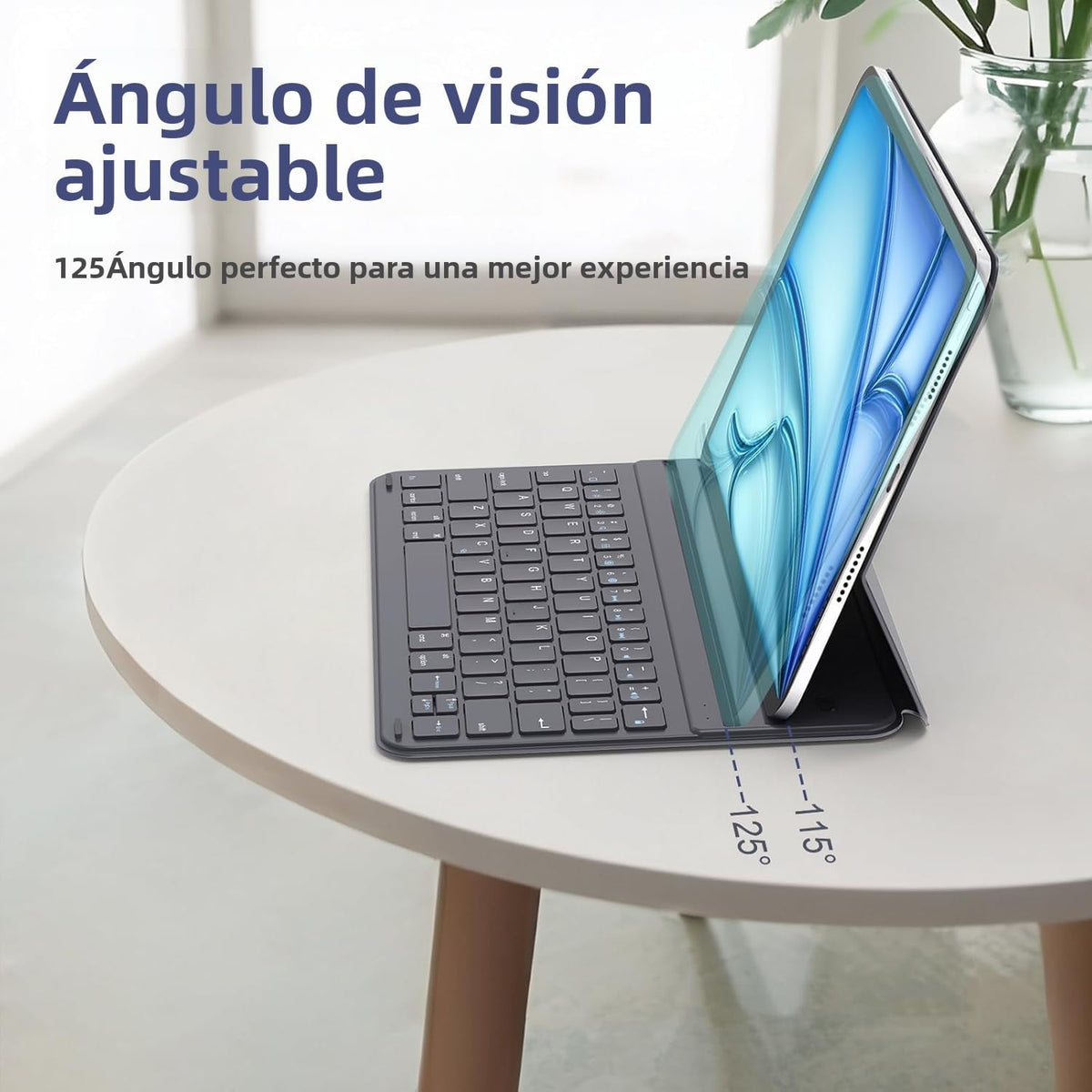 Funda Magnética con Teclado zienstar Gris para iPad 10.ª y 11.ª con Larga Duración de Pila