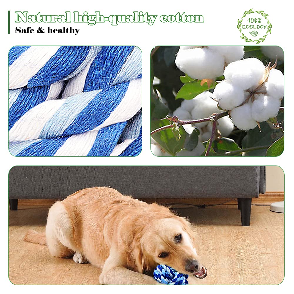 Juguete Masticable Wellbro Multicolor con Nudos de Algodón para Mascotas en Pack de 3