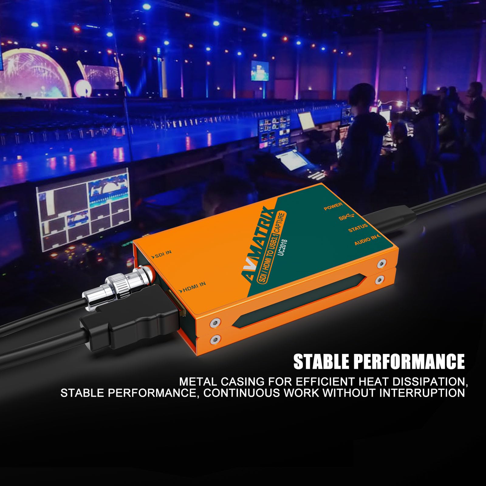 Avmatrix - Tarjeta de captura externa de video SDI/HDMI a USB3.0 para transmisión, sin comprimir (YUY2) 1080P60 Play y Pluy para transmisión en vivo de la iglesia (UC2018-K)
