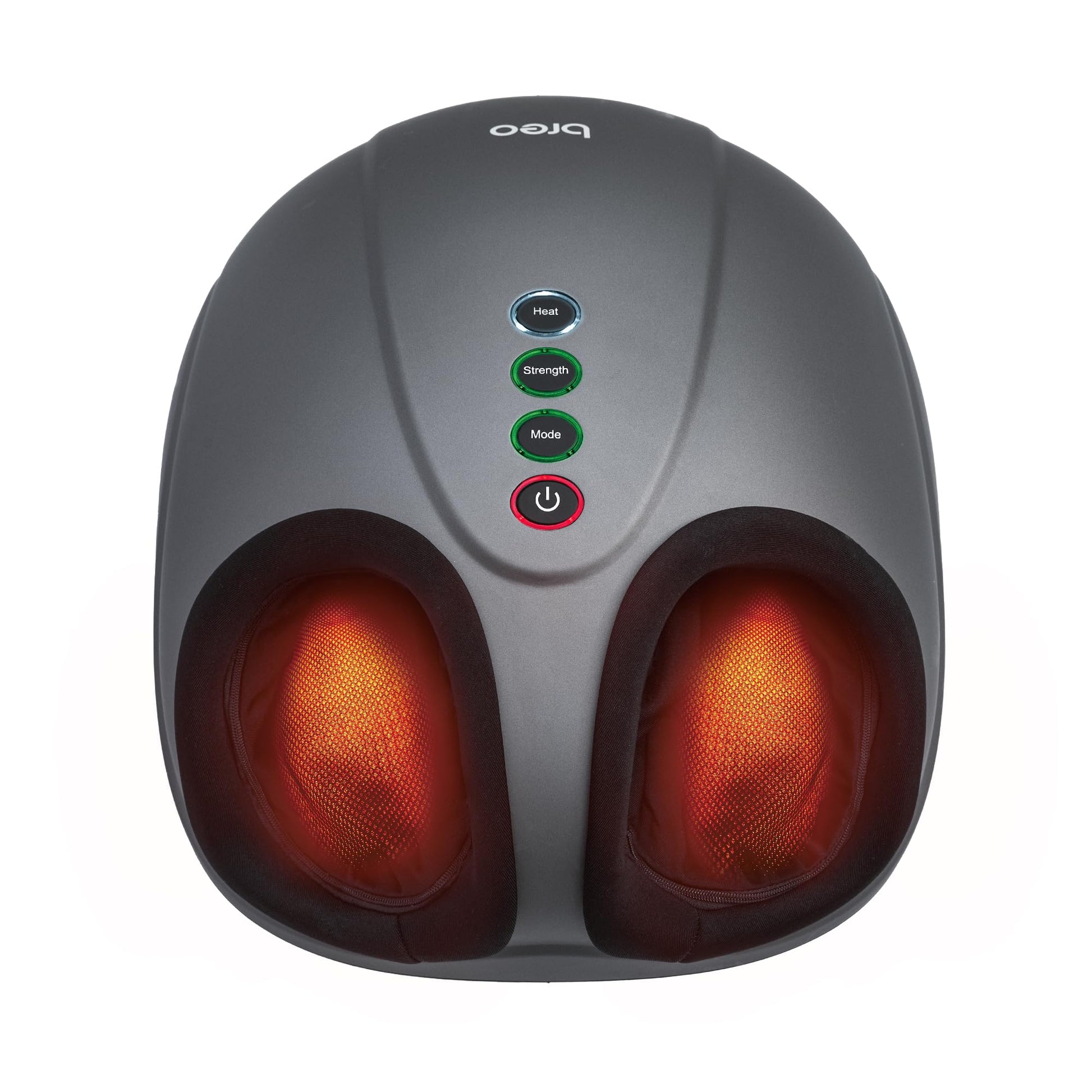 Breo Máquina masajeadora de pies con calor, Shiatsu de tejido profundo, masaje rodante para alivio, se adapta a pies hasta hombres talla 12