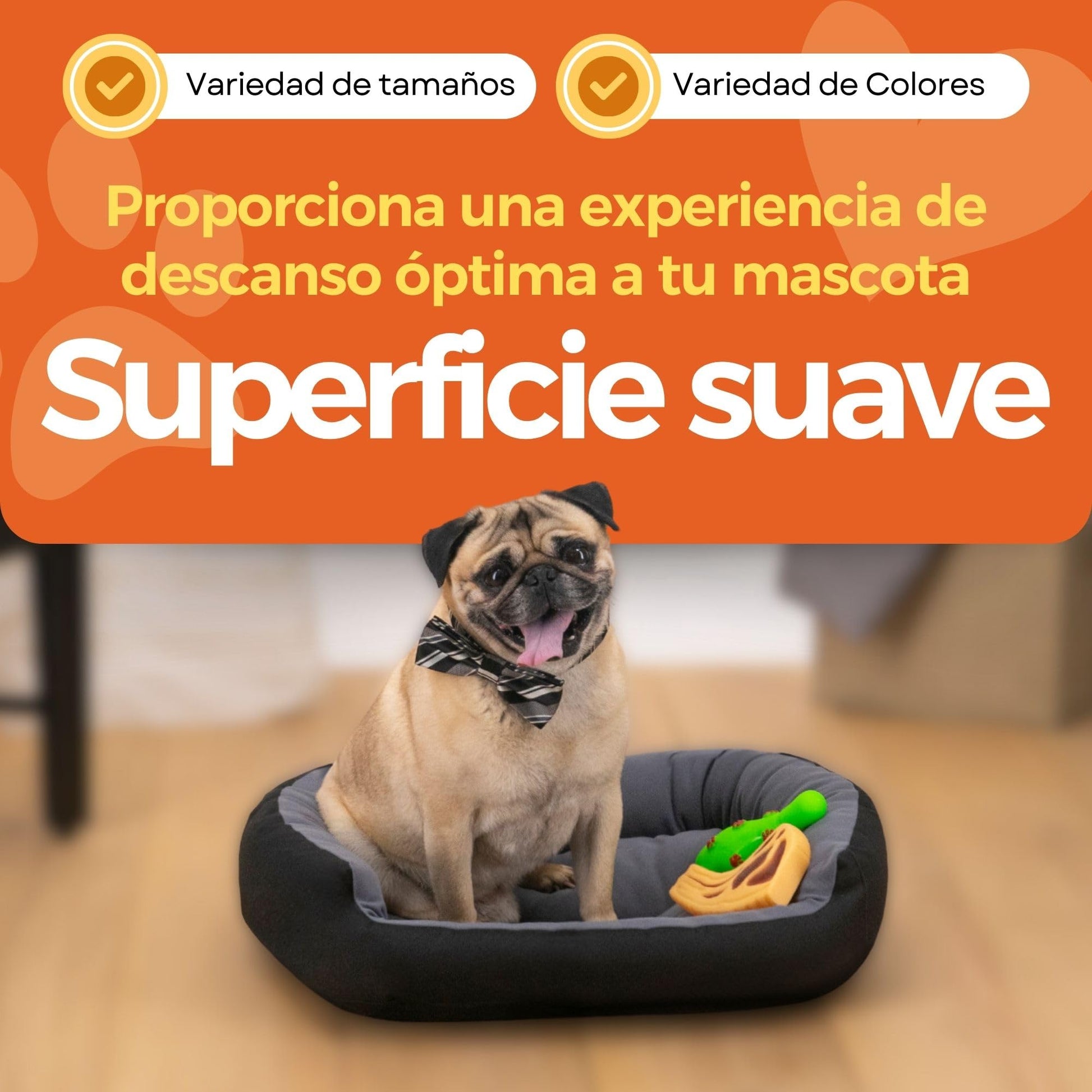 Cama para Perro Hills Negra Gris Resistente y Confortable con Relleno Suave, Small