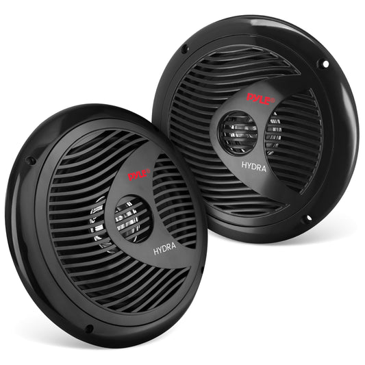 Bocinas Marinas Pyle Negras Resistencia al Agua 6.5 Pulgadas 2 Vías 150 Watts para Exteriores