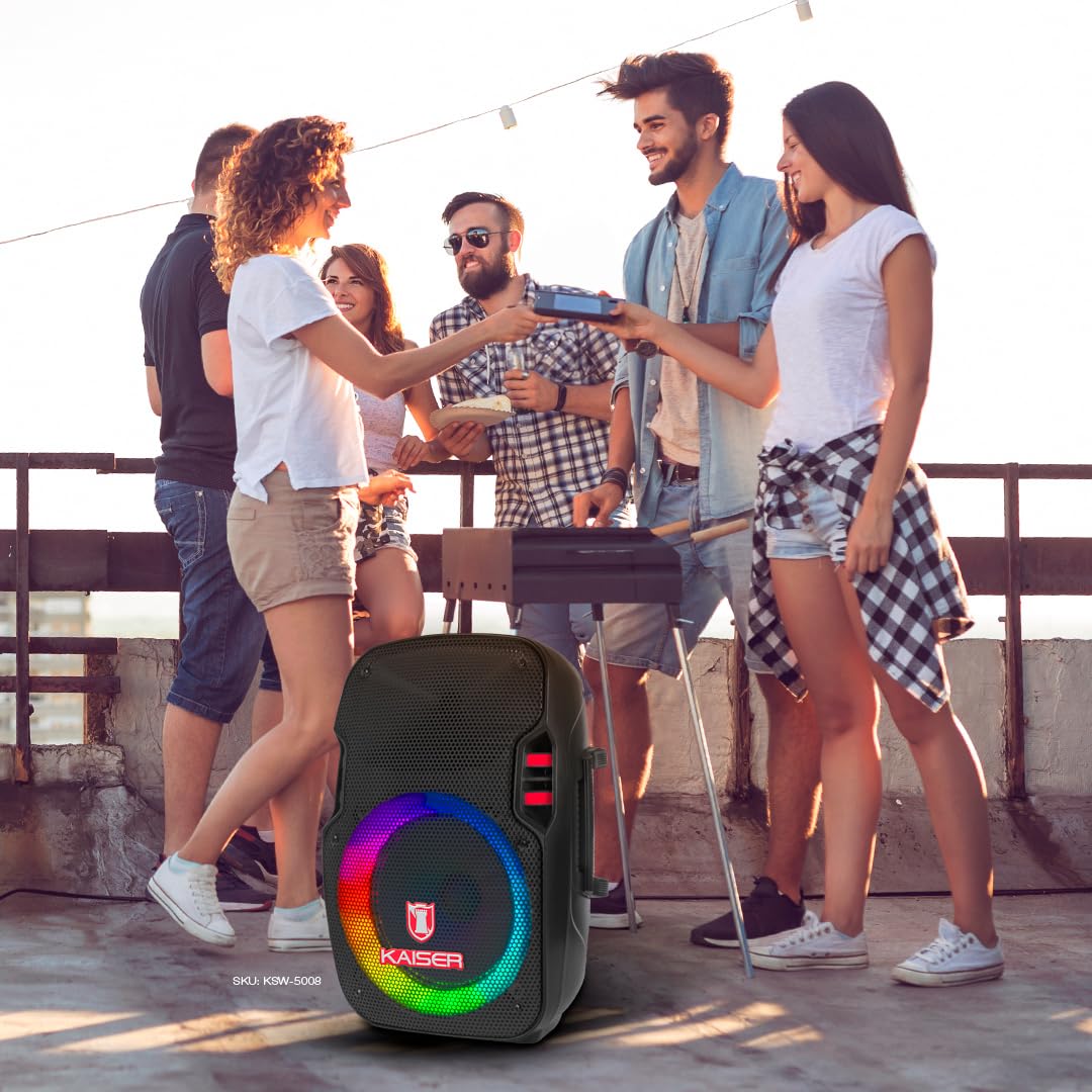Bocina Bluetooth Kaiser Luz Circular 8 Pulgadas 20W RMS KSR-Link